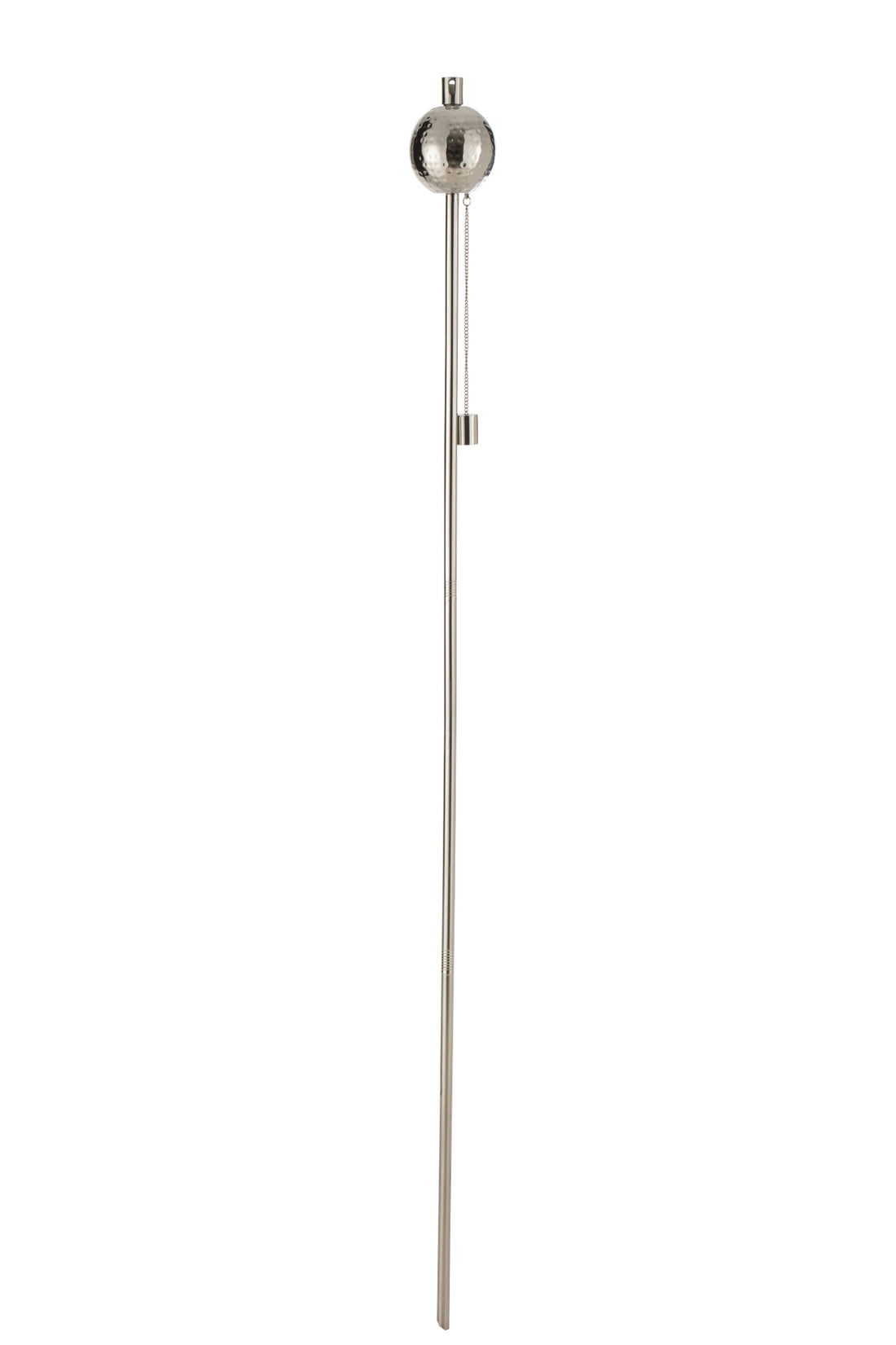 J-Line Tuinfakkel Bol Gehamerd Stainless Steel Zilver