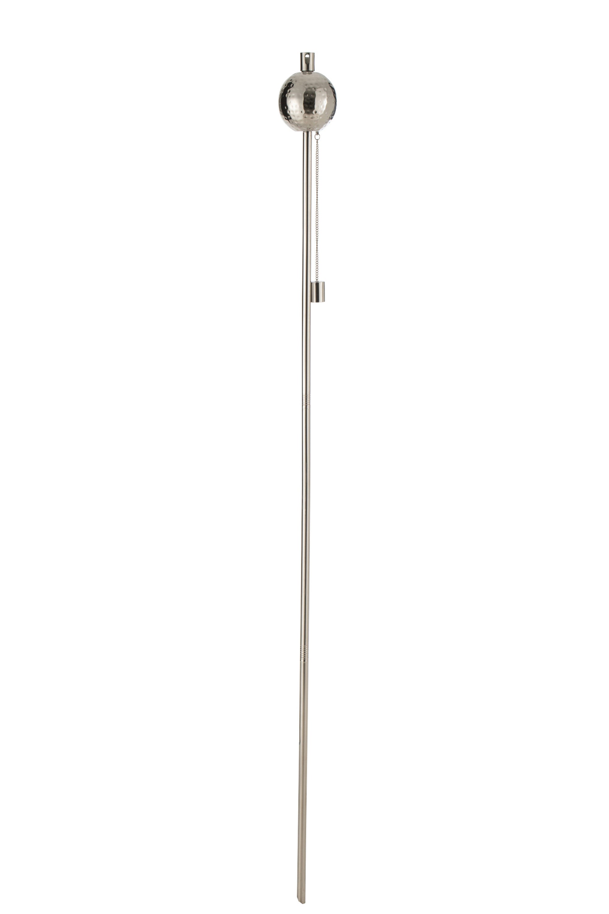 J-Line Tuinfakkel Bol Gehamerd Stainless Steel Zilver