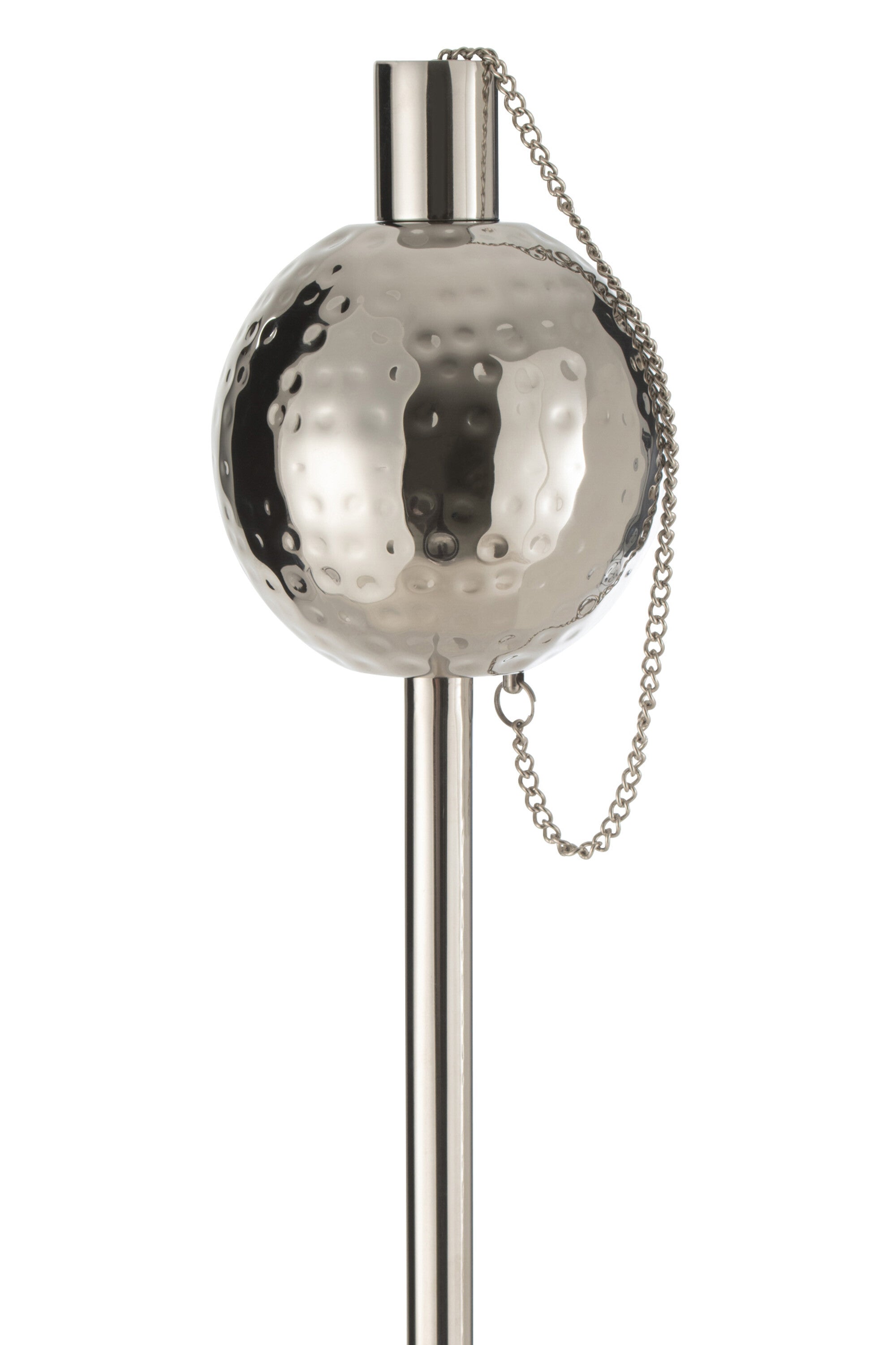 J-Line Tuinfakkel Bol Gehamerd Stainless Steel Zilver