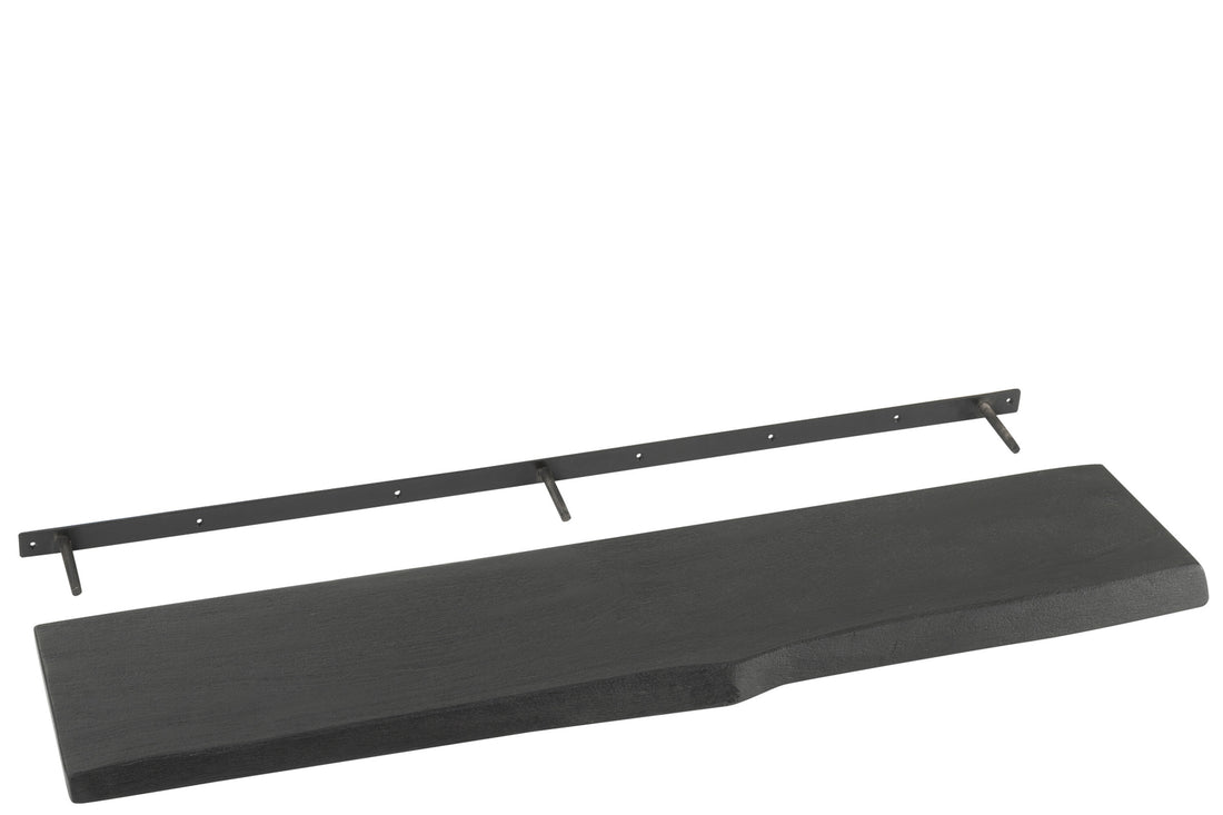 J-Line Muurplank Gerard Mango Hout Zwart Large