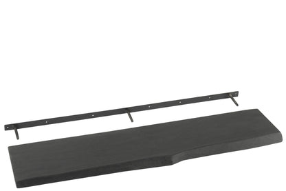 J-Line Muurplank Gerard Mango Hout Zwart Large