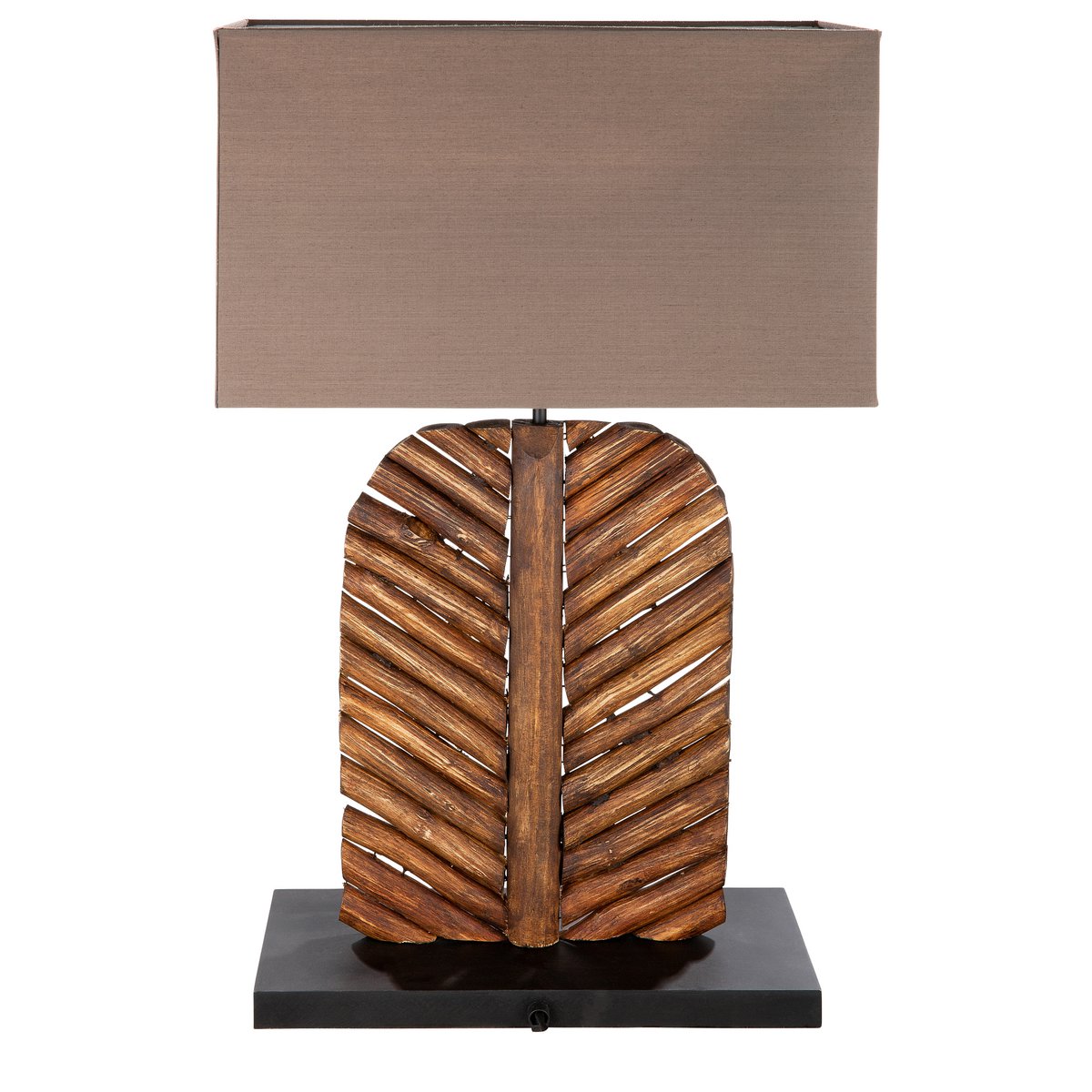 Houten lamp &quot;Foglia&quot; bruin/ zwart