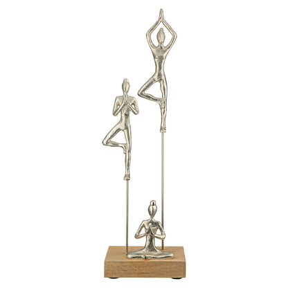 Houten sculptuur &quot;Yogagroep&quot;