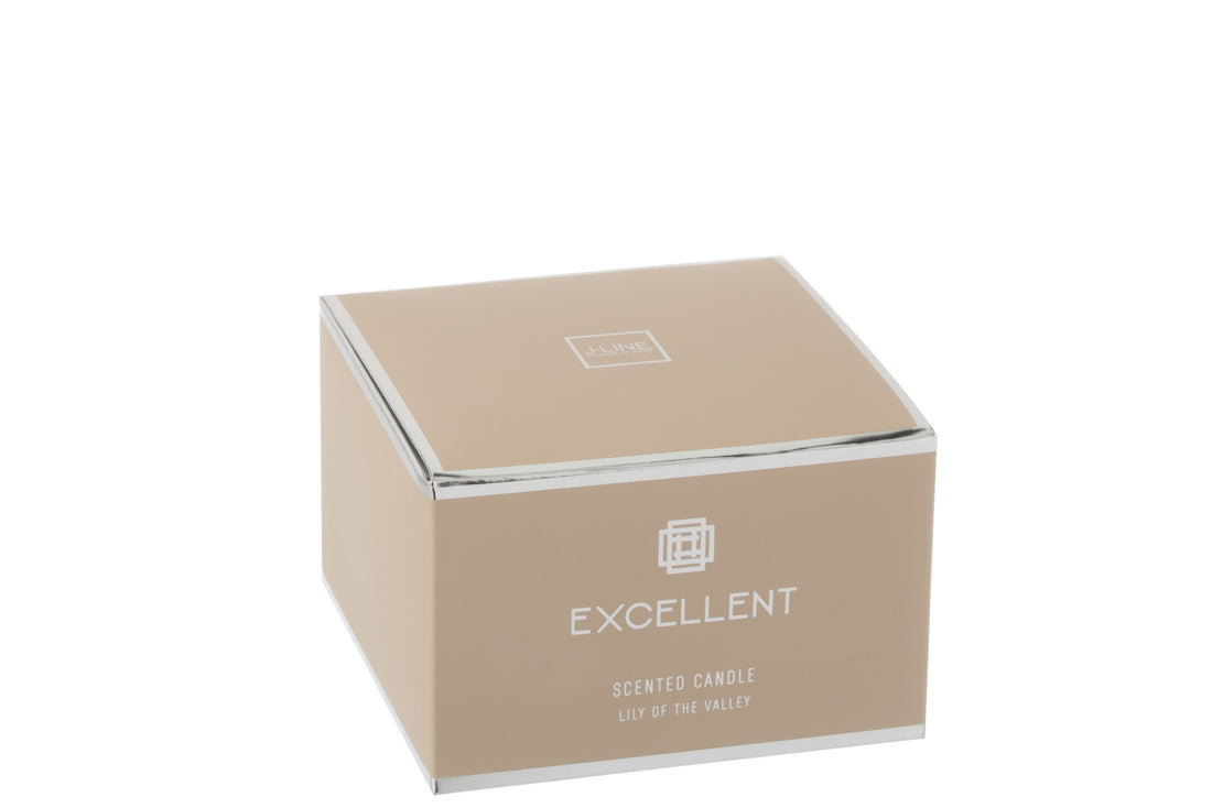 J-Line geurkaars Excellent - glas - beige - L - 40U