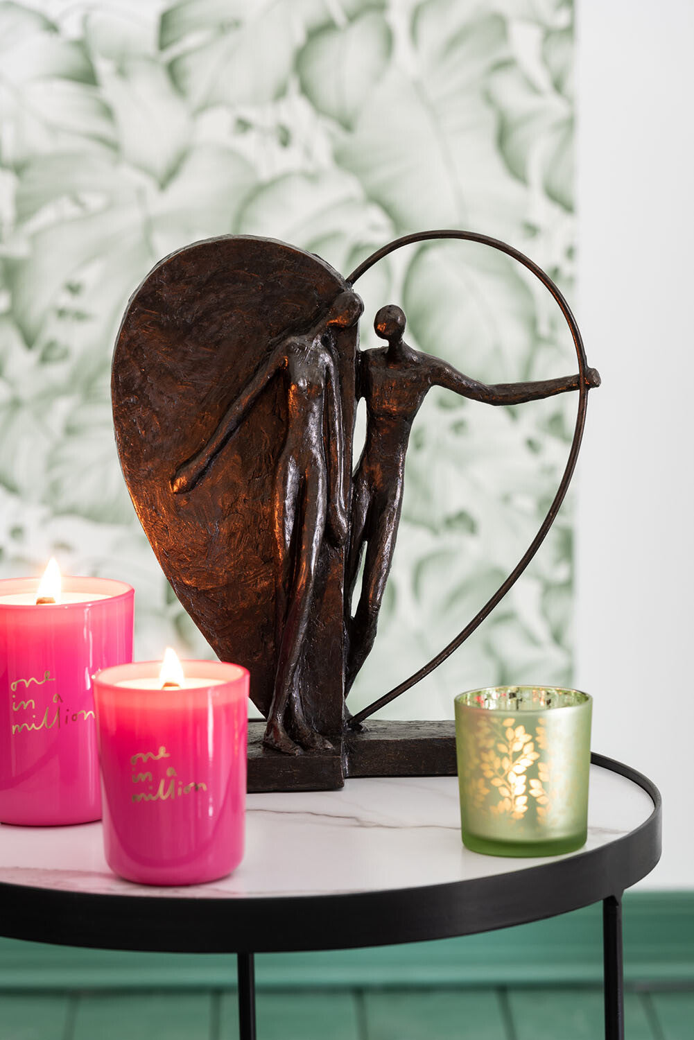 J-Line Koppel In Halfopgevuld Hart Poly Donker Bruin