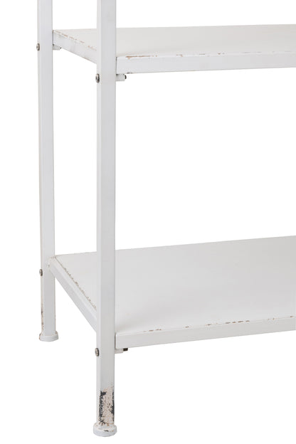 Rek 1 lade + 3 planken metaal wit