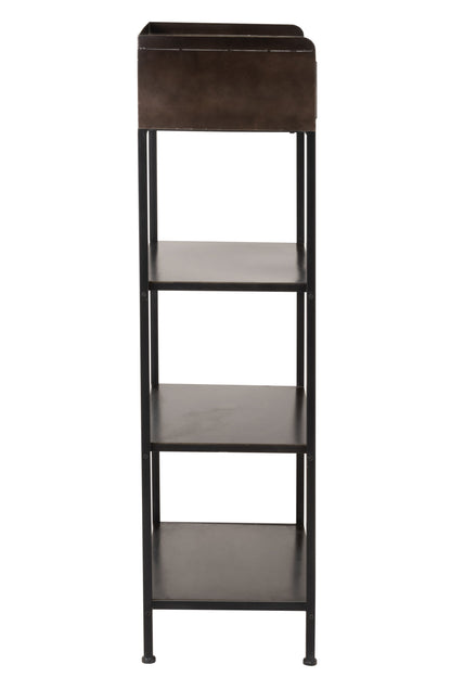 Rek 1 lade + 3 planken Metaal Zwart