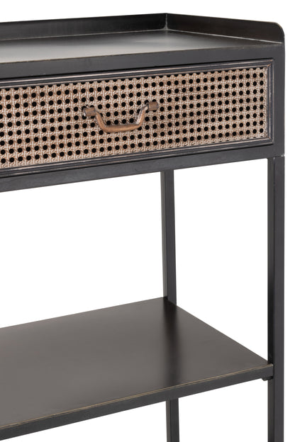 Rek 1 lade + 3 planken Metaal Zwart