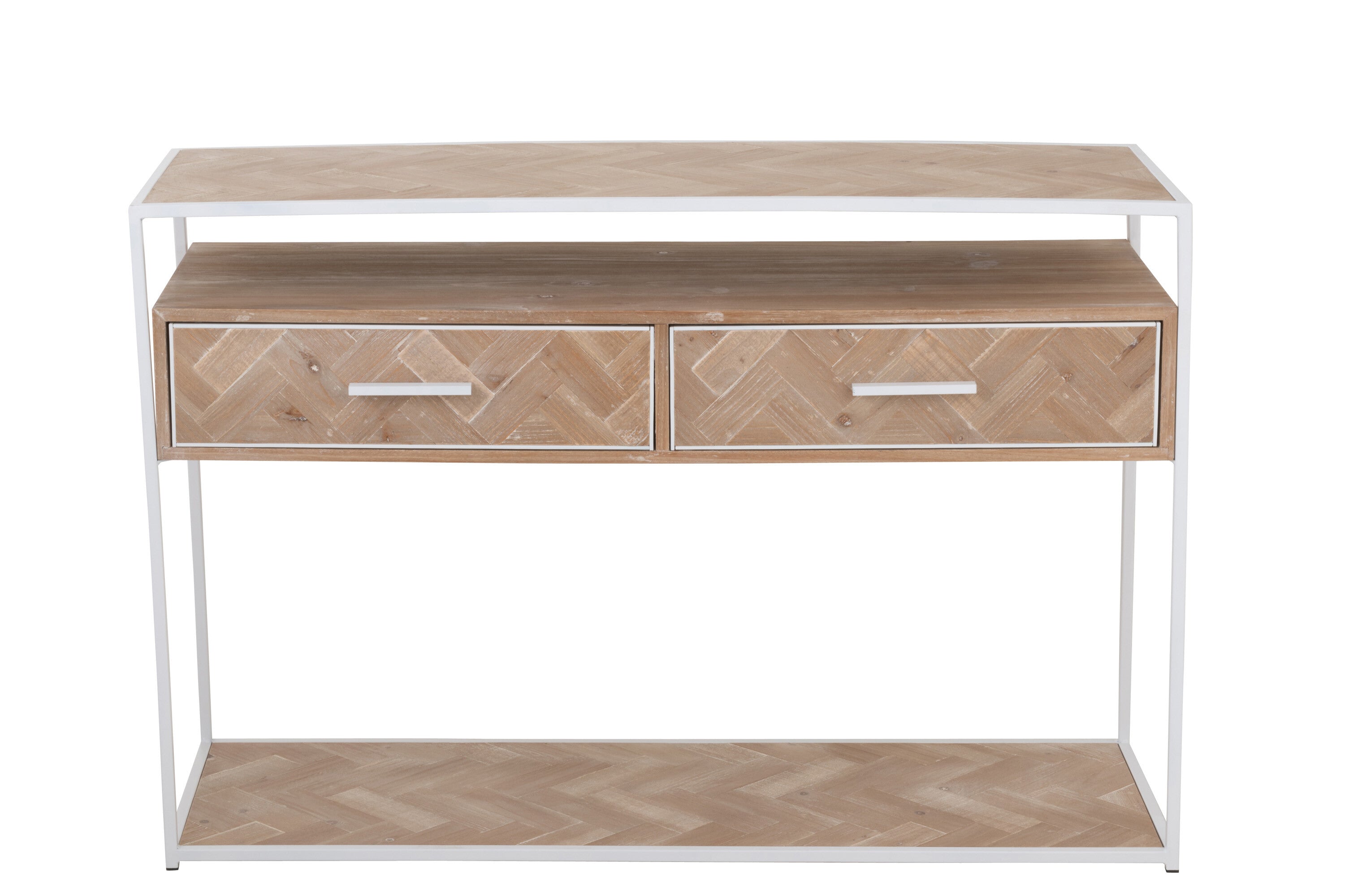 Console Zigzag 2 Laden Hout/Metaal Natuurlijk/Wit
