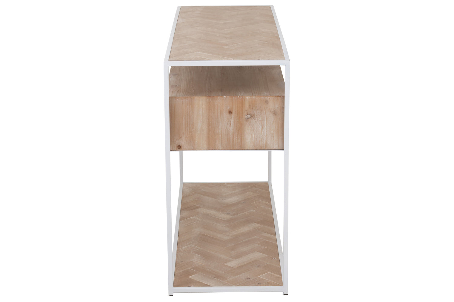 Console Zigzag 2 Laden Hout/Metaal Natuurlijk/Wit