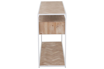 Console Zigzag 2 Laden Hout/Metaal Natuurlijk/Wit