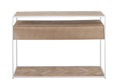 Console Zigzag 2 Laden Hout/Metaal Natuurlijk/Wit