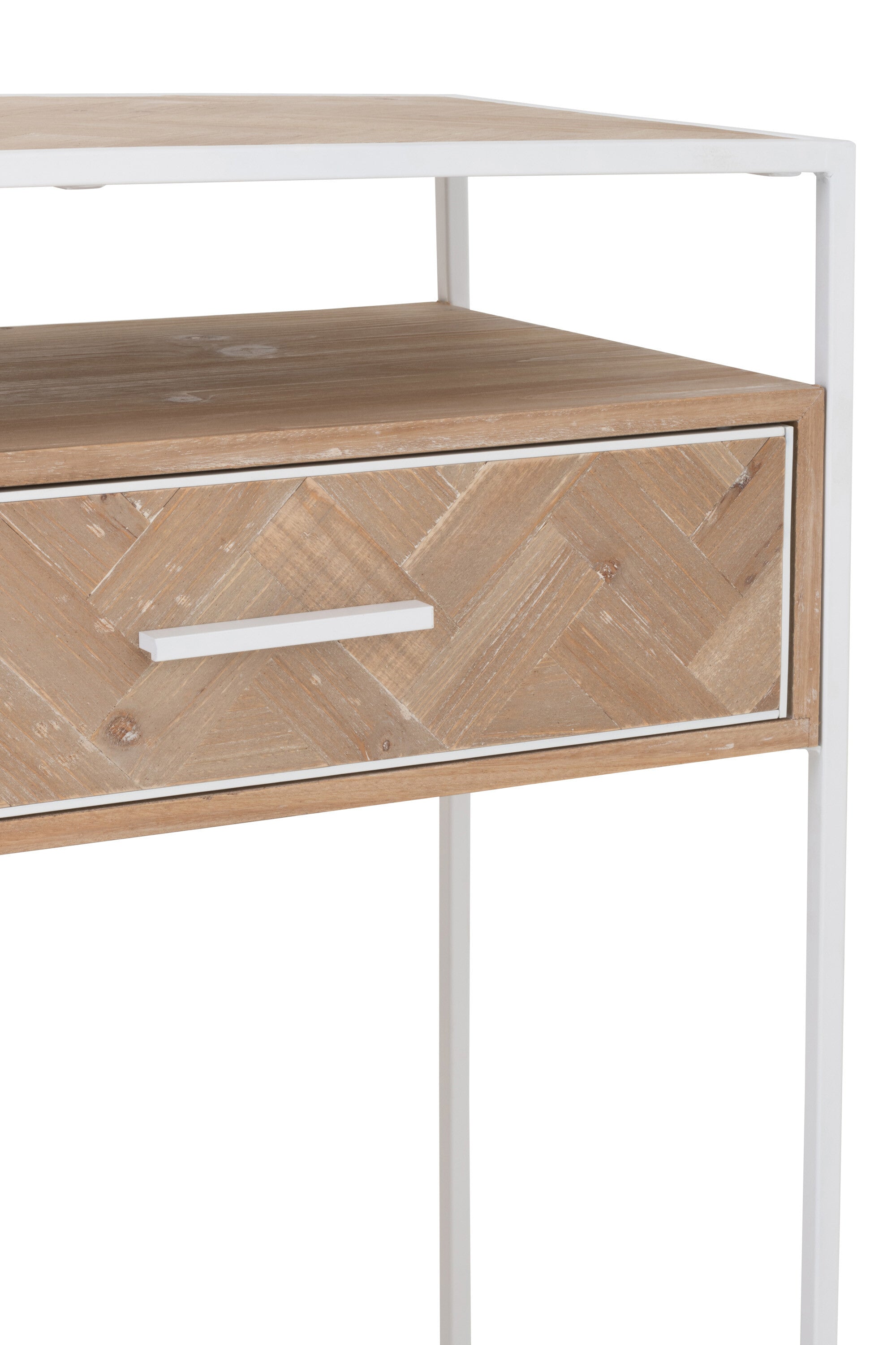 Console Zigzag 2 Laden Hout/Metaal Natuurlijk/Wit