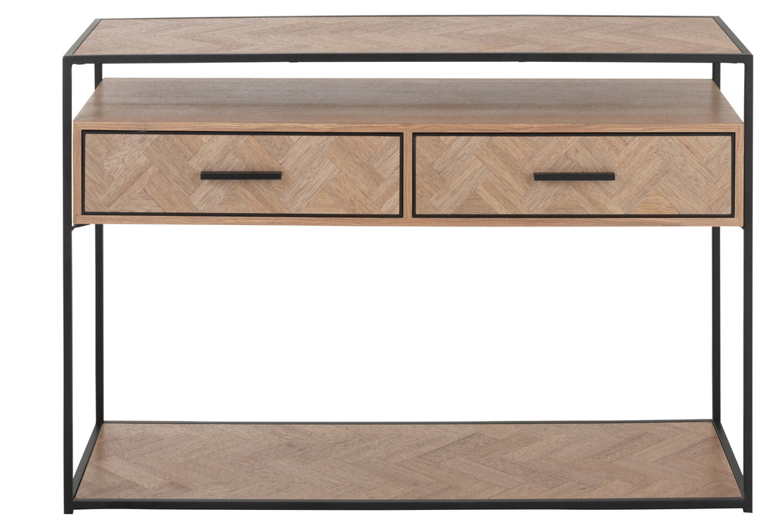 Console Zigzag 2 Laden Hout/Metaal Natuurlijk/Zwart