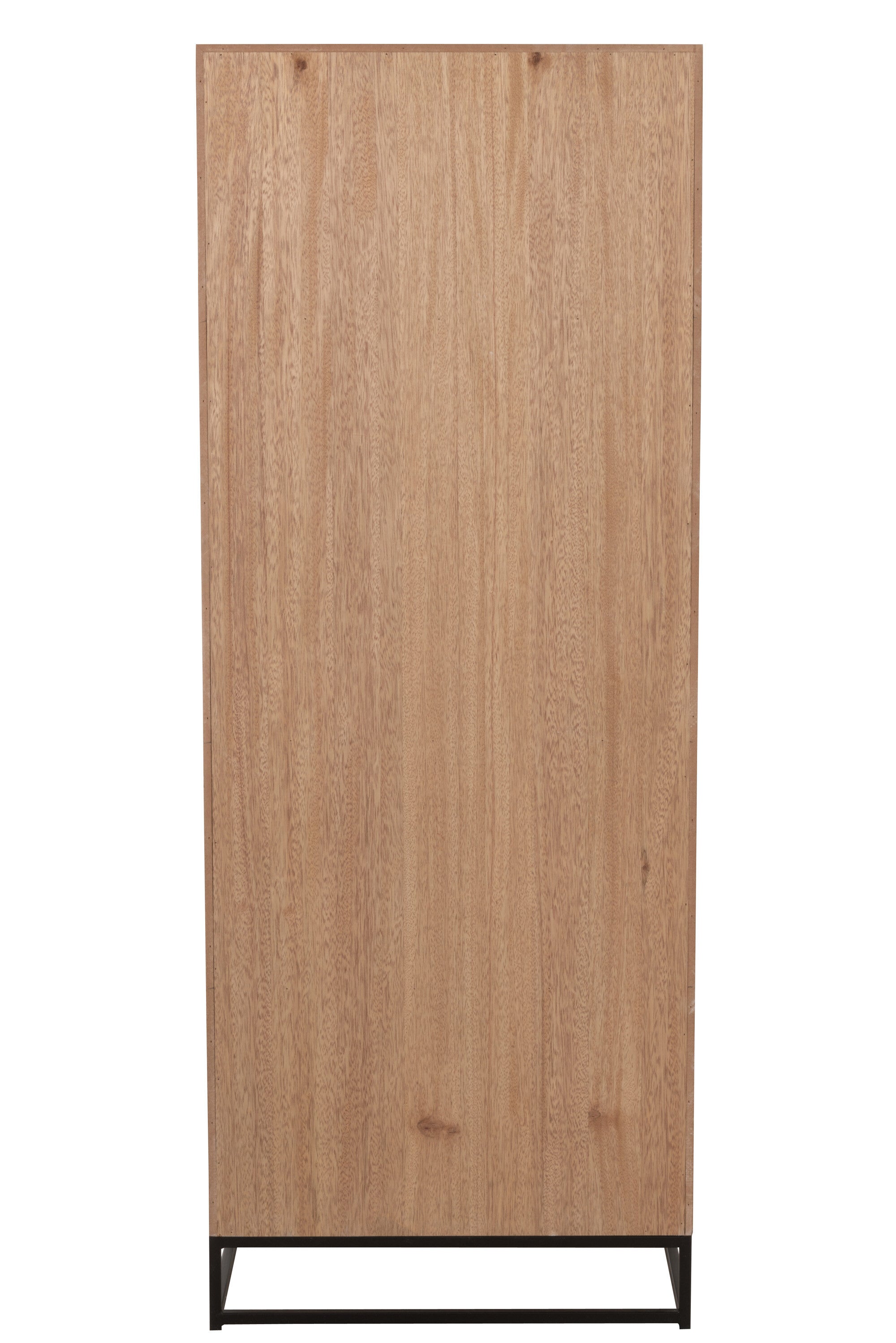 Kast Hoog 3 Laden Zigzag Hout/Metaal Natuur/Zwart