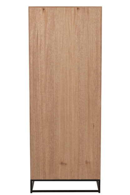 Kast Hoog 3 Laden Zigzag Hout/Metaal Natuur/Zwart