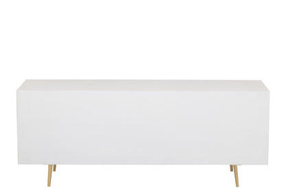 Ladenkast Lijnen 4 Laden 2 Deuren Hout/Metaal Wit/Goud