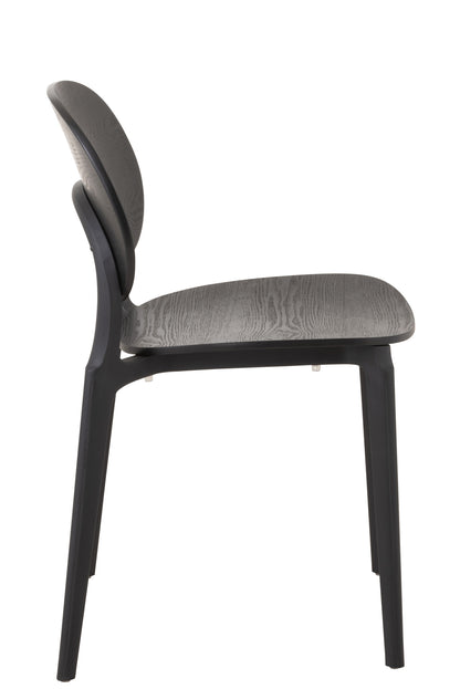 Stoel Basic Polyester/Fineer Zwart