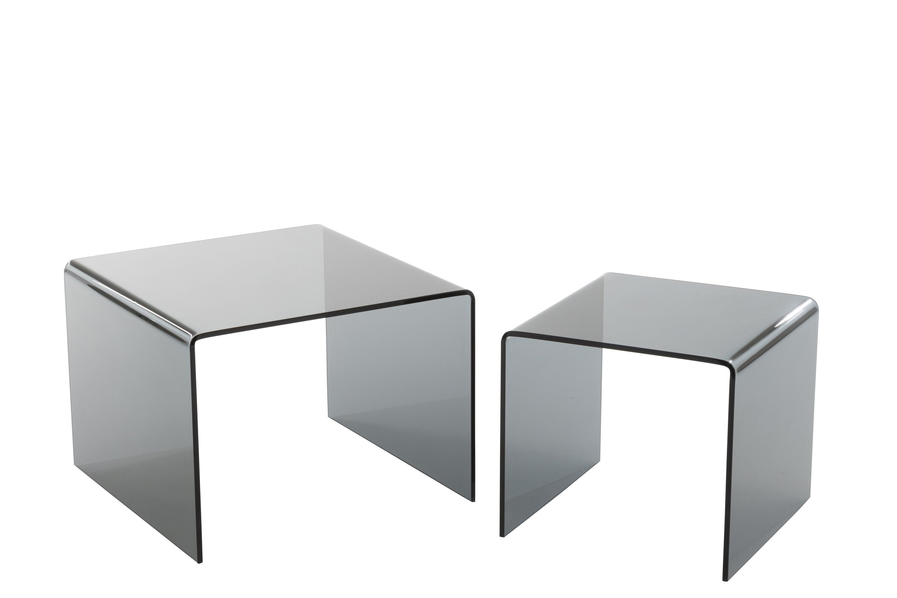 S/2 Bijzettafel Glas Zwart