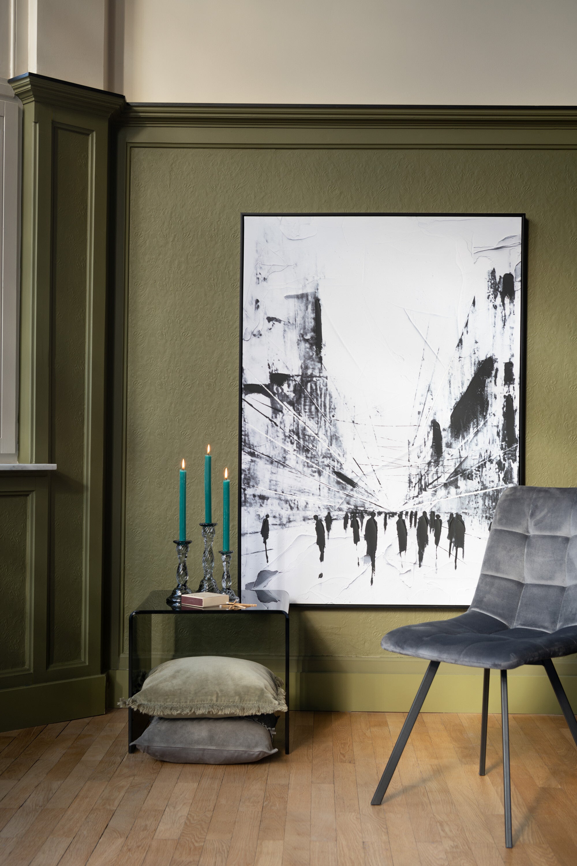 S/2 Bijzettafel Glas Zwart