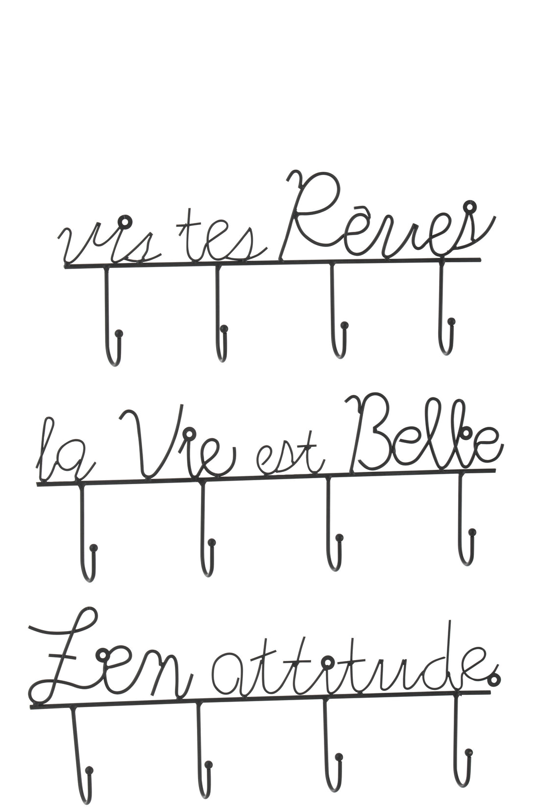 Wandhaak Zeggen Metaal Zwart Klein Assortiment Van 3