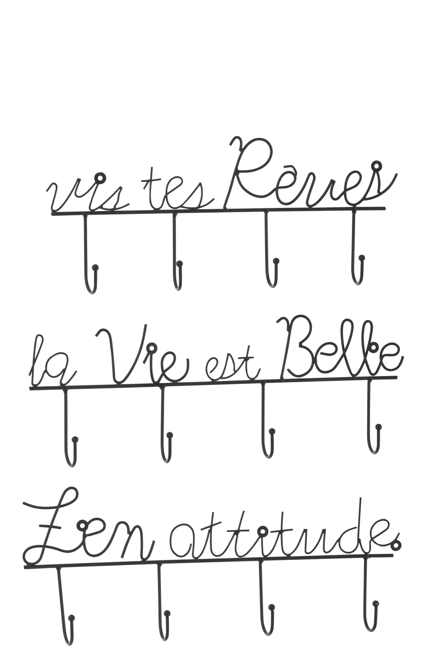 Wandhaak Zeggen Metaal Zwart Klein Assortiment Van 3