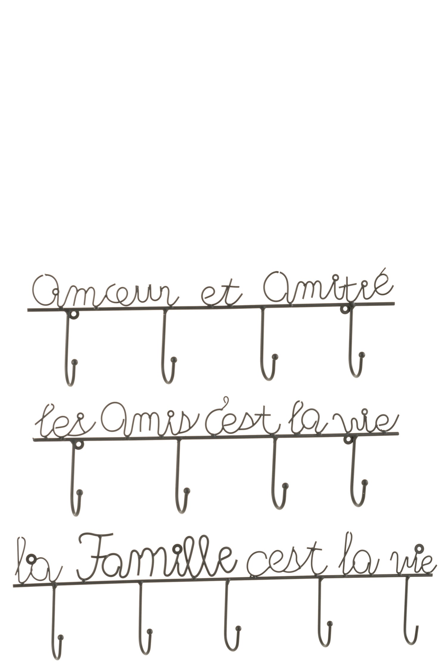 Wandhaak Zeggen Metaal Zwart Medium Assortiment Van 3