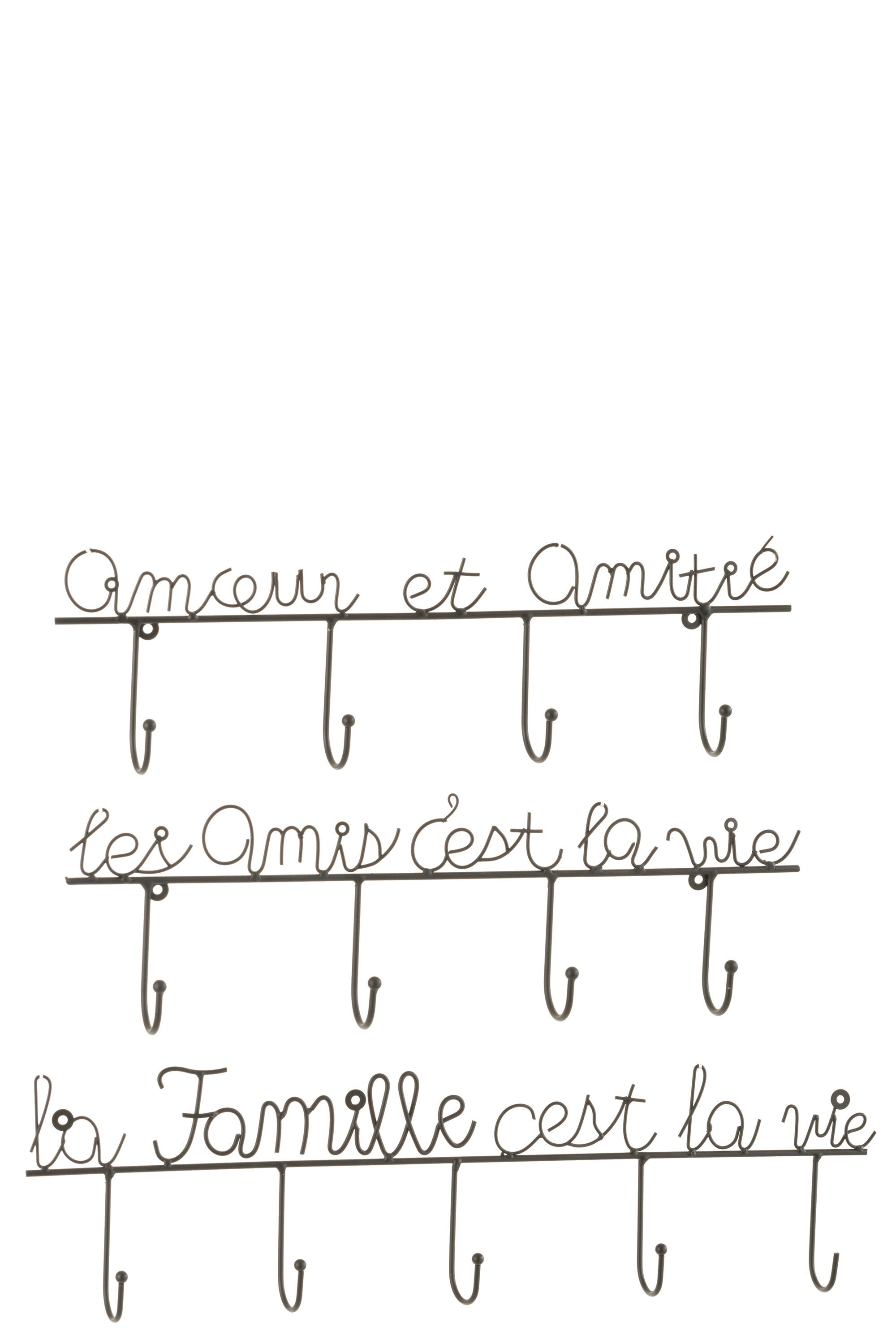 Wandhaak Zeggen Metaal Zwart Medium Assortiment Van 3