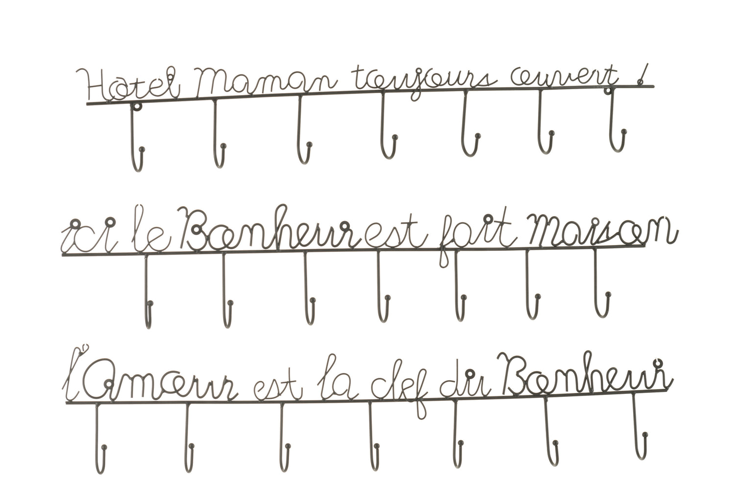 Wandhaak Zeggen Metaal Zwart Groot Assortiment Van 3