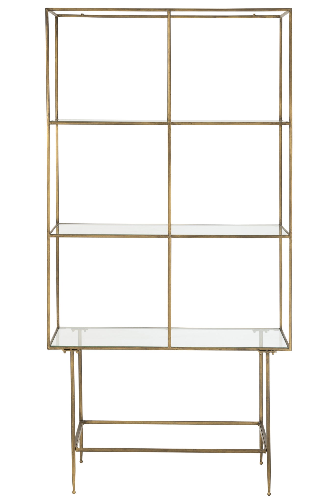 Rek 3 planken Metaal/Glas Goud
