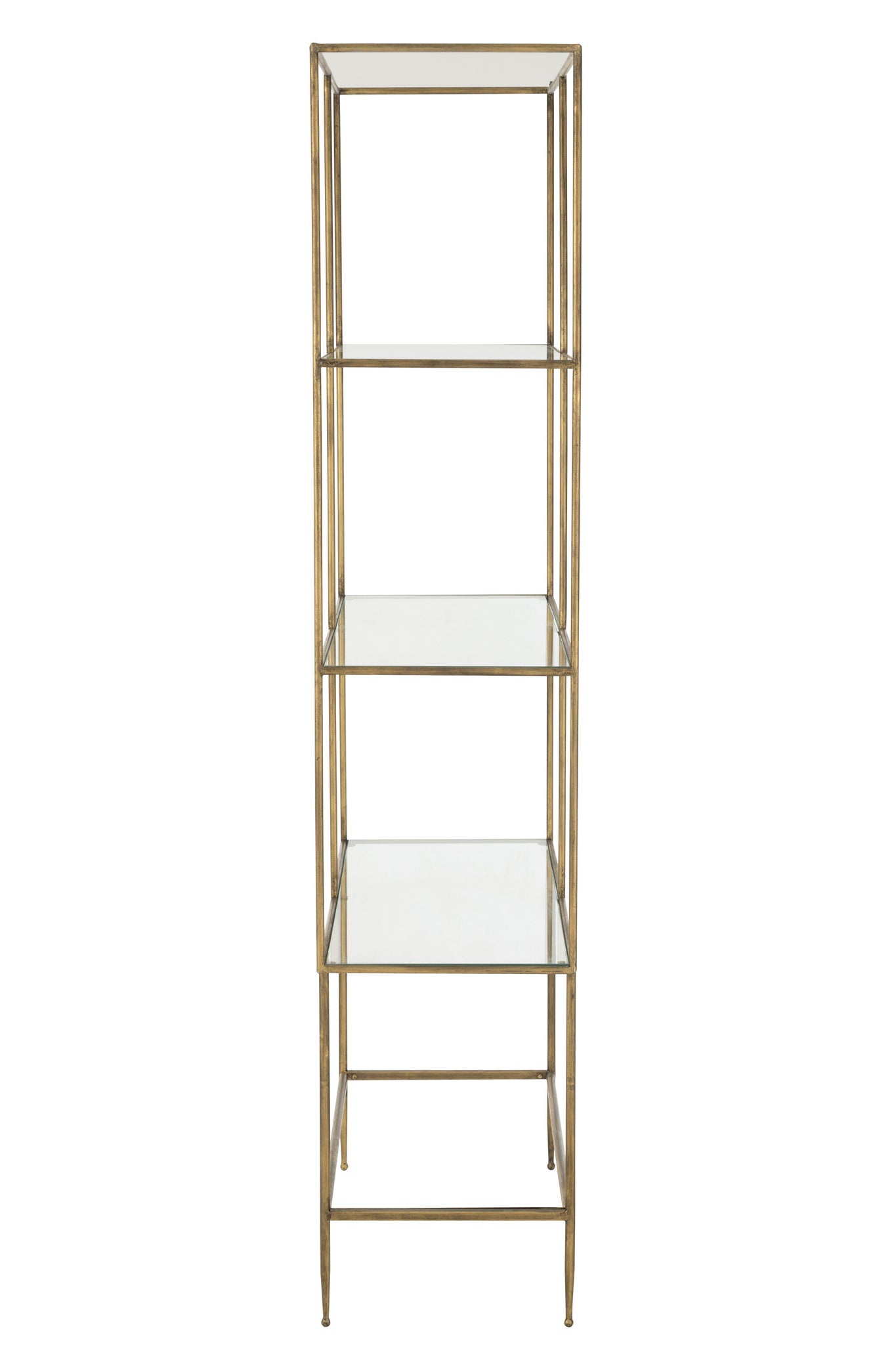 Rek 3 planken Metaal/Glas Goud