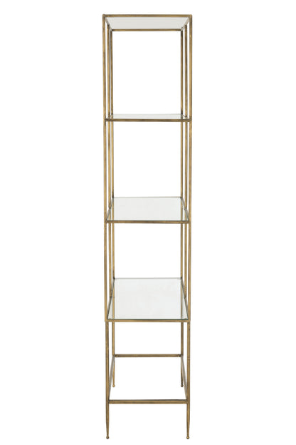 Rek 3 planken Metaal/Glas Goud