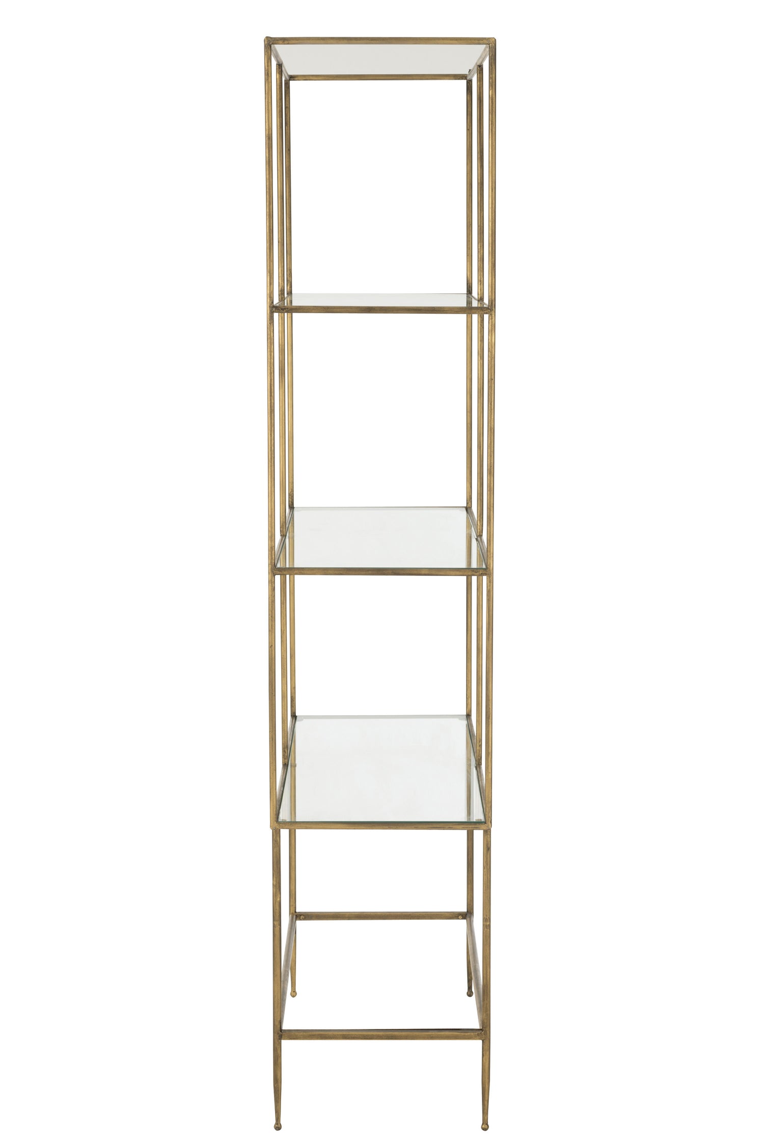 Rek 3 planken Metaal/Glas Goud