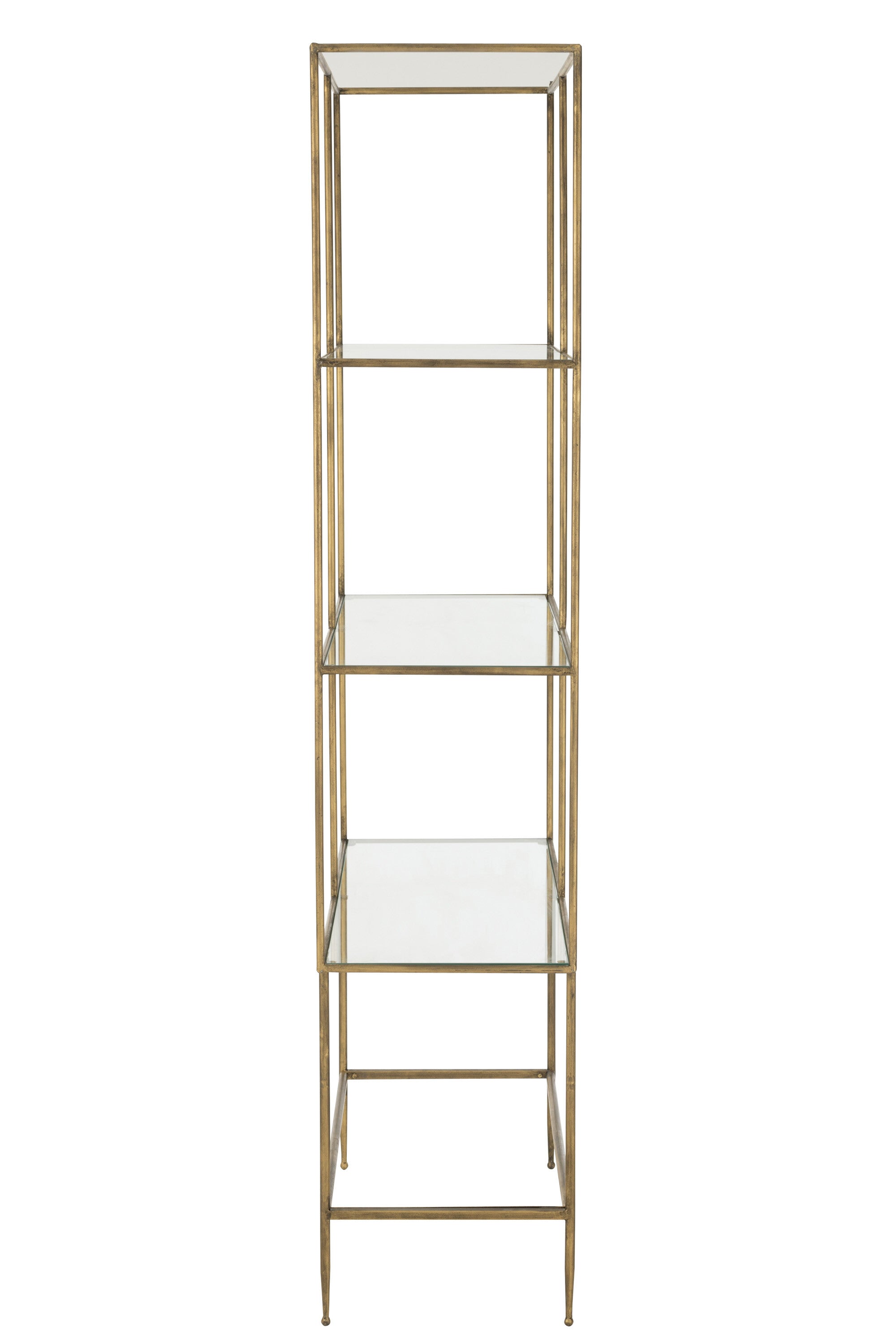 Rek 3 planken Metaal/Glas Goud