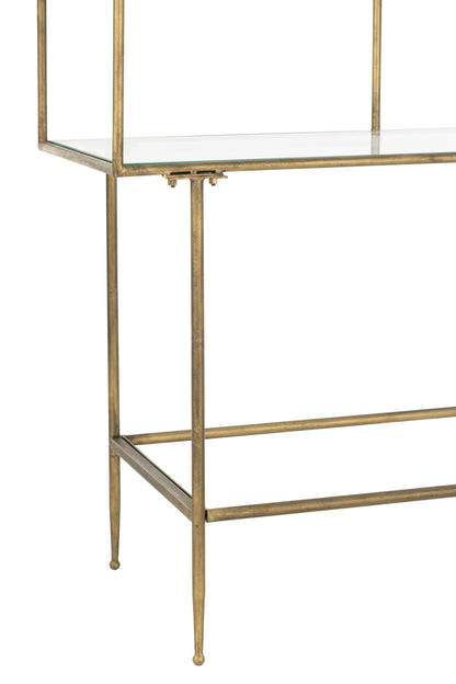Rek 3 planken Metaal/Glas Goud