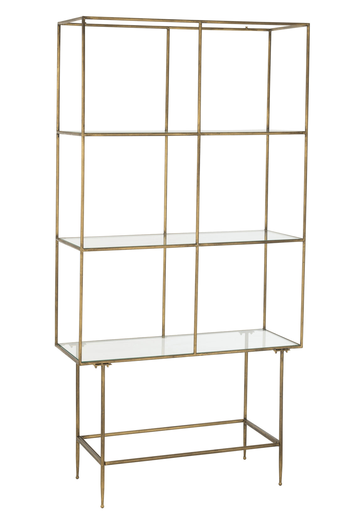 Rek 3 planken Metaal/Glas Goud