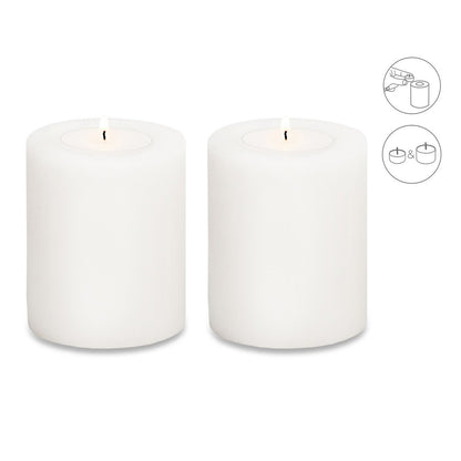 Set van 2 permanente kaarsen Cornelius (hoogte 9 cm, Ø 8 cm), hittebestendig tot 90°