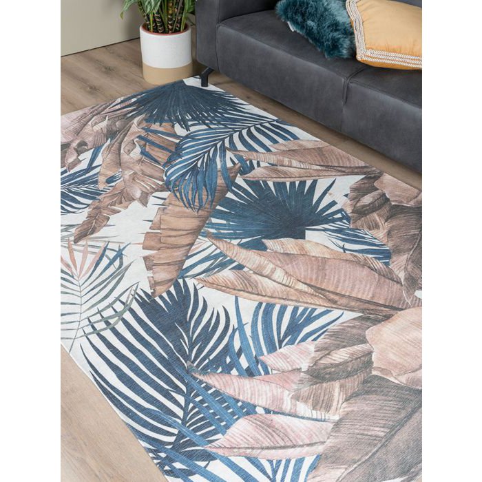 Vloerkleed Palm Blue 70 x 140 cm