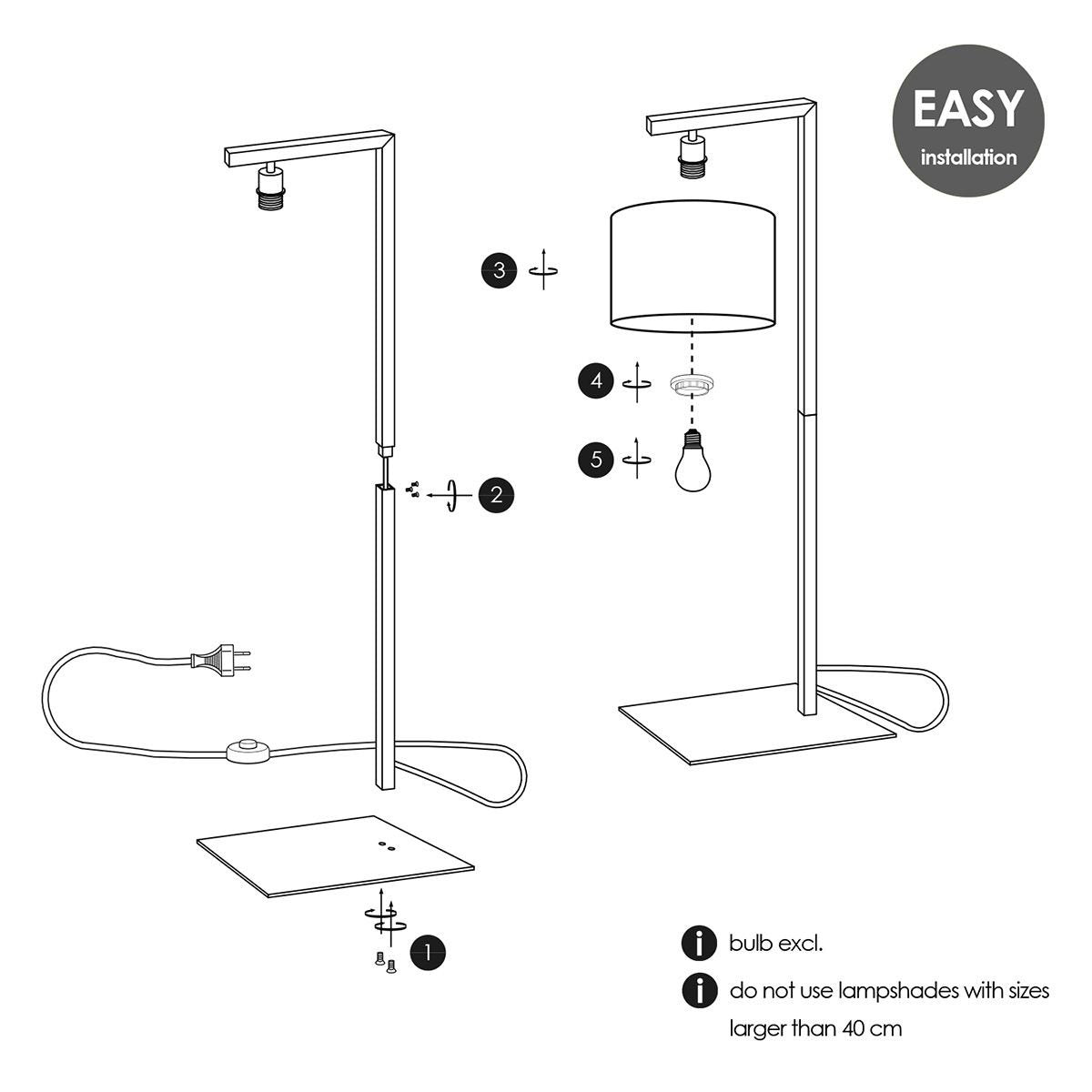 vloerlamp voet Block 28/28/155cm - Geborsteld staal