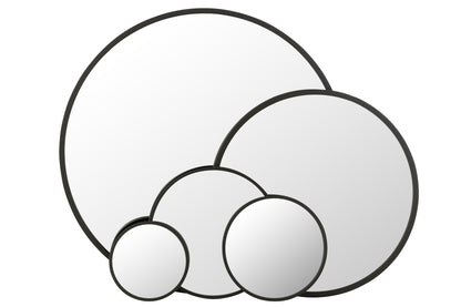 Spiegel Rond Mat Zwart Extra Groot