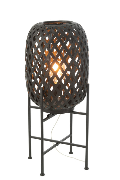 J-Line Belvivere Staande Lamp Black Bamboo