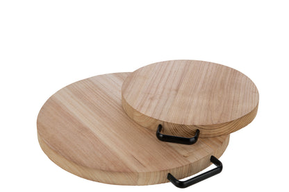 J-Line Rond snijplank - hout - naturel - L