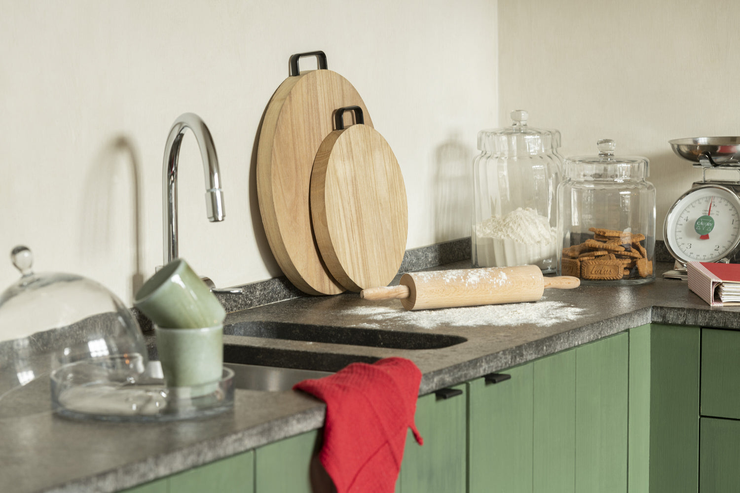 J-Line Rond snijplank - hout - naturel - L