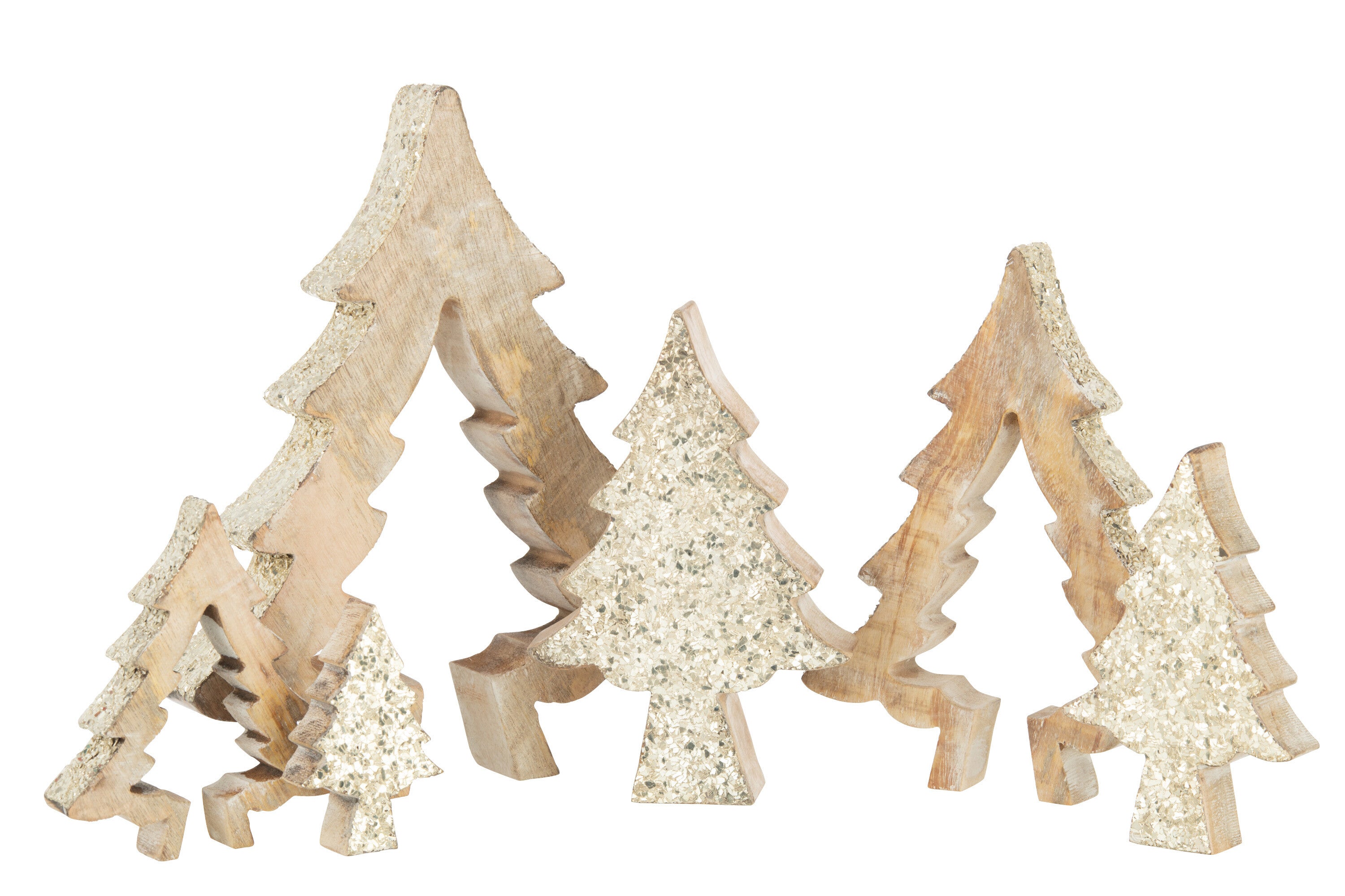 J-Line Kerstboom - hout - naturel - large
