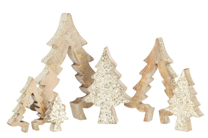J-Line Kerstboom - hout - naturel - large