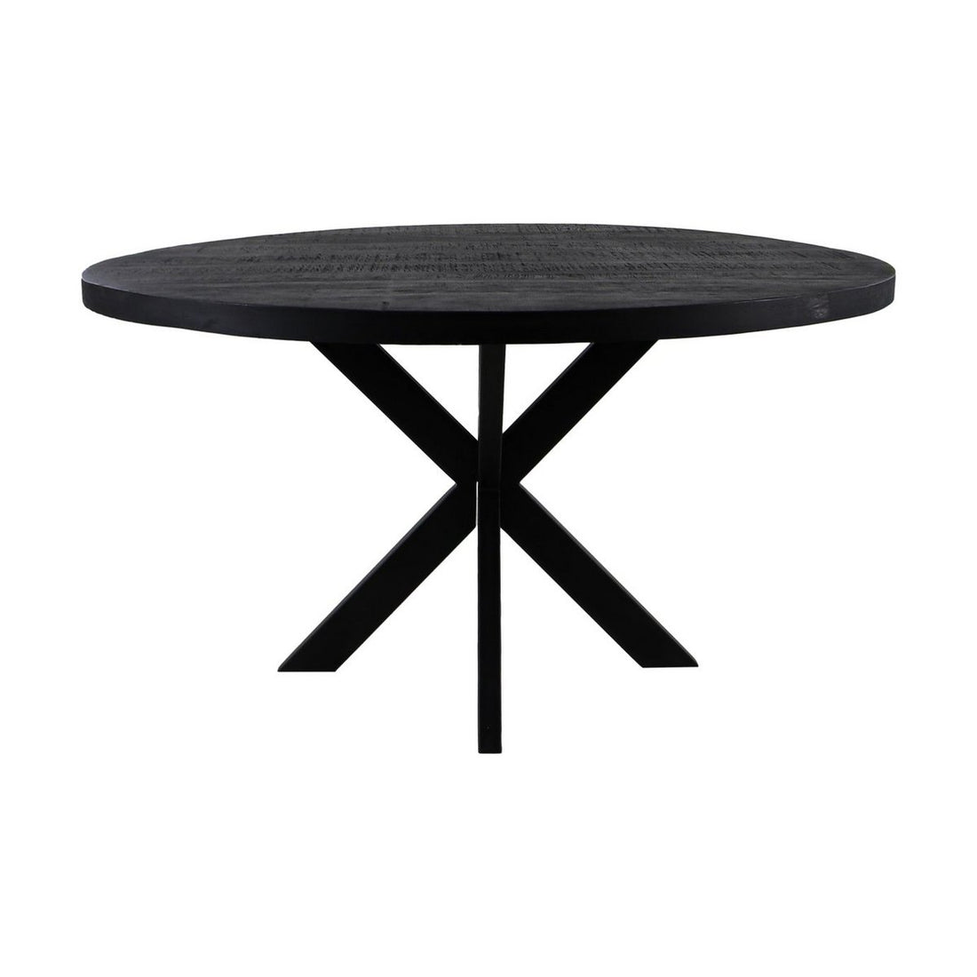 Ronde Eettafel Melbourne - ø80x76 - Zwart - Mangohout/metaal