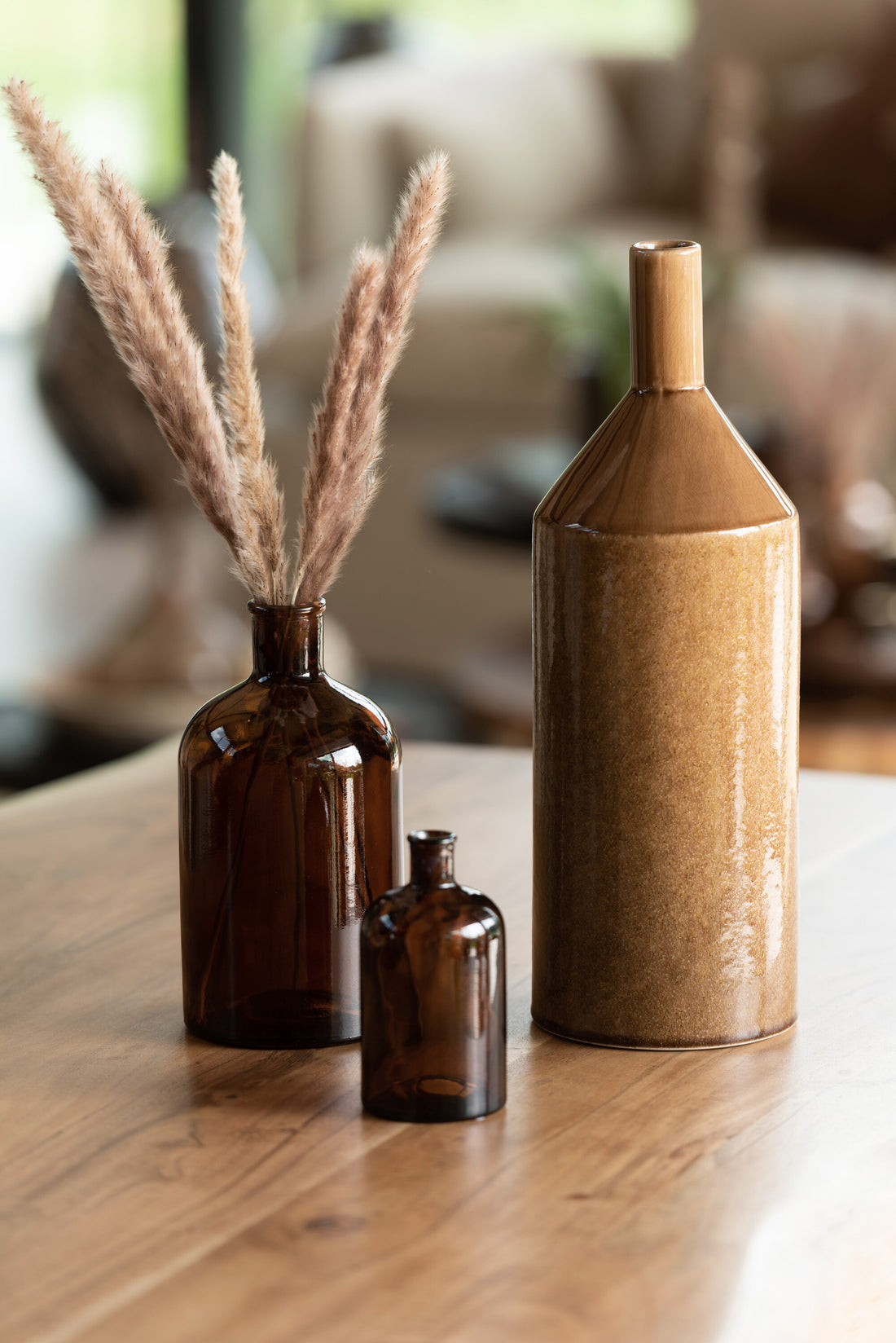 J-Line Bundel Pennisetum Gedroogd Gras Bruin