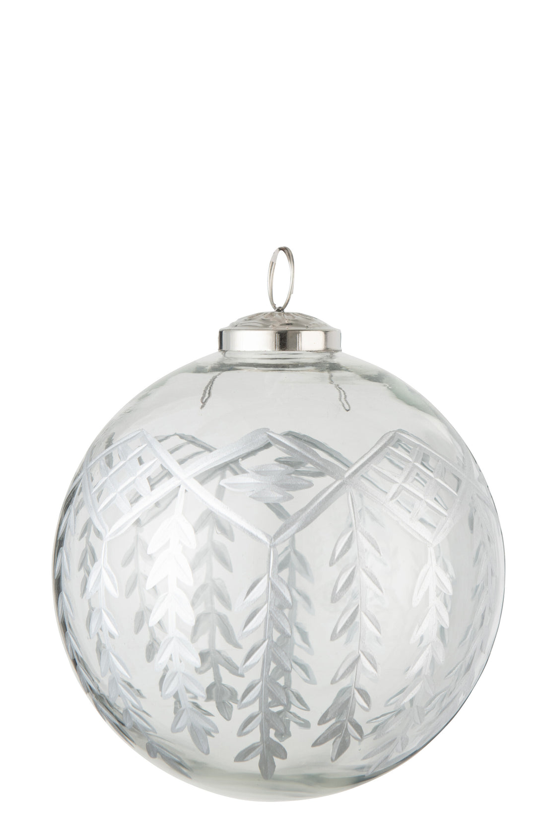 Kerstbal Chloe Glas Transparant/Zilver Groot
