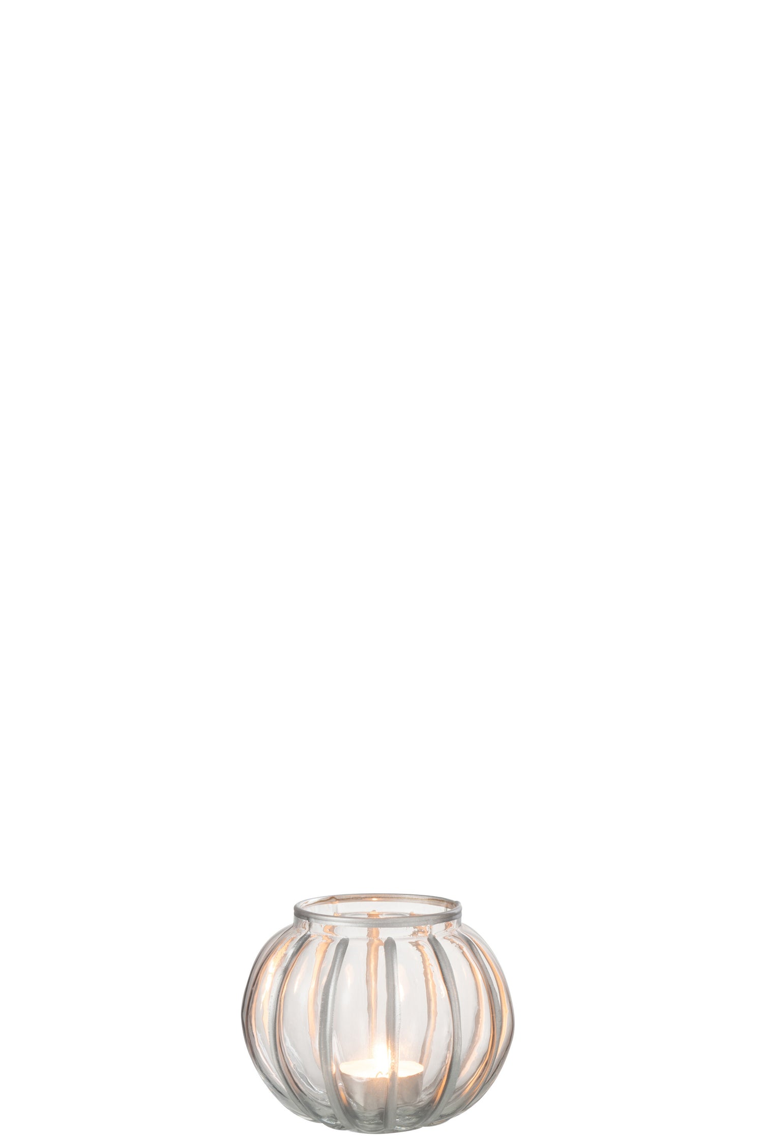 Orkaan Bal Streep Glas Transparant/Zilver Klein