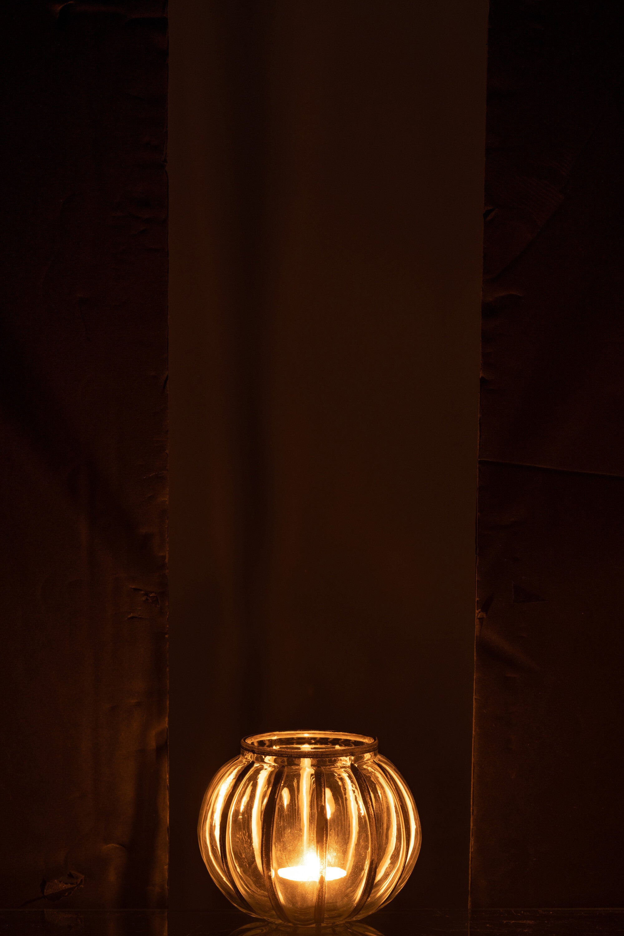 Orkaan Bal Streep Glas Transparant/Zilver Klein